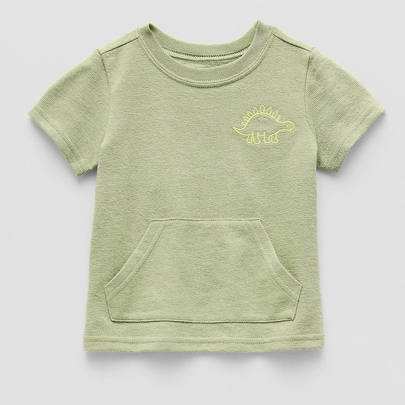 Okie Dokie Baby Boys Crew Neck Short Sleeve Embroidered T-Shirt