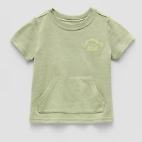 Okie Dokie Baby Boys Crew Neck Short Sleeve Embroidered T-Shirt