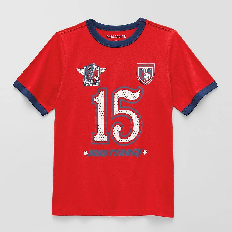Thereabouts Little & Big Kid Boys Crew Neck Short Sleeve Regular Fit Graphic T-Shirt