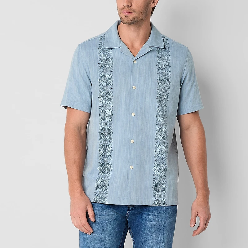Frye and Co. Mens Short Sleeve Regular Fit Button-Down Shirt