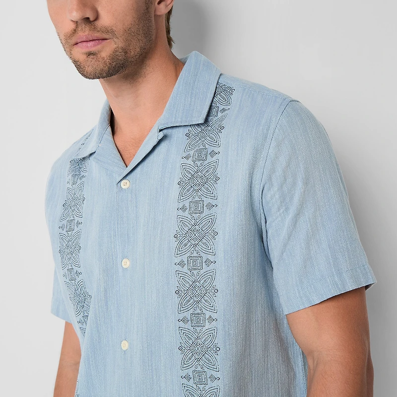 Frye and Co. Mens Short Sleeve Regular Fit Button-Down Shirt