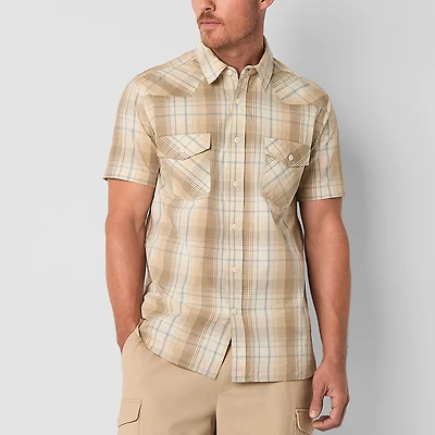 Frye and Co. Mens Short Sleeve Regular Fit Button-Down Shirt