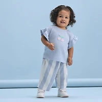 Okie Dokie Baby Girls Wide Leg Regular Fit Pull-On Pant