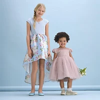 Blueberi Boulevard Toddler Girls Short Sleeve Cap A-Line Dress