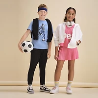 Xersion Little & Big Kid Girls V Neck Short Sleeve Moisture Wicking Quick Dry Jersey