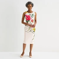 Maya Brooke Womens Floral Jacket Dress