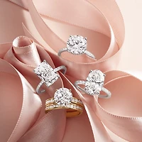 Grown Gorgeous (F,Vs2) Womens 4 7/8 Ct. T.W. Lab White Diamond 14K Gold Rectangular Side Stone Engagement Ring