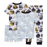 Toddler Boys Crew Neck Short Sleeve 4-pc. Pajama Set
