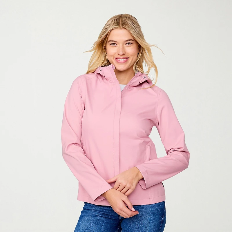 Free Country Womens Hooded Waterproof Lightweight Raincoat