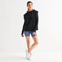 Xersion Womens French Terry Hooded  Sleeveless Pullover Sweater