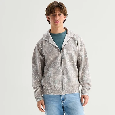 Arizona Mens Long Sleeve Fleece Zipper Hoodie