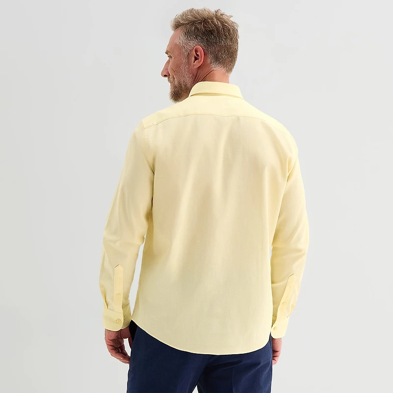 Stafford Chambray Mens Long Sleeve Regular Fit Button-Down Shirt