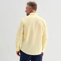 Stafford Chambray Mens Long Sleeve Regular Fit Button-Down Shirt