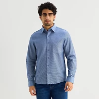 Stafford Chambray Mens Long Sleeve Regular Fit Button-Down Shirt