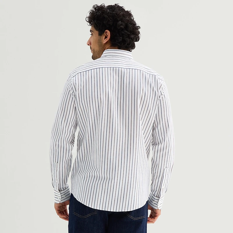 Stafford Stripe Mens Long Sleeve Regular Fit Button-Down Shirt