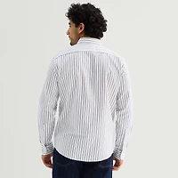 Stafford Stripe Mens Long Sleeve Regular Fit Button-Down Shirt
