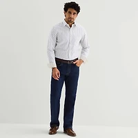 Stafford Stripe Mens Long Sleeve Regular Fit Button-Down Shirt