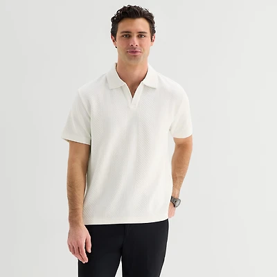 J. Ferrar Johnny Collar Mens Regular Fit Short Sleeve Polo Shirt