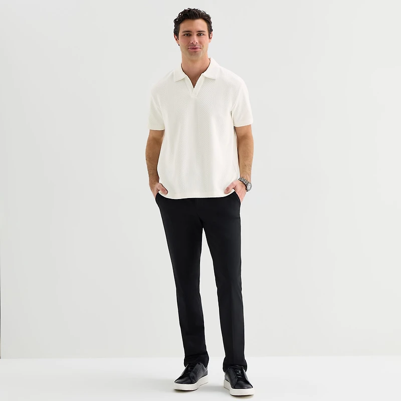 J. Ferrar Johnny Collar Mens Regular Fit Short Sleeve Polo Shirt