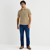 Stafford Johnny Collar Mens Short Sleeve Polo Sweater