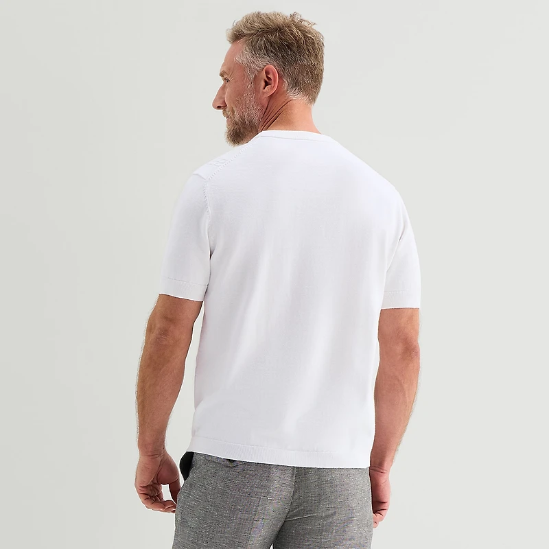 Stafford Mens Crew Neck Short Sleeve Pullover Sweater