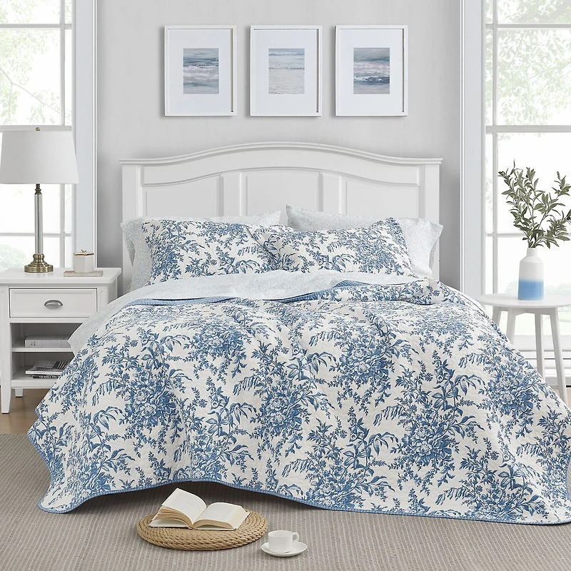 Laura Ashley Bedford Floral Reversible Quilt Set