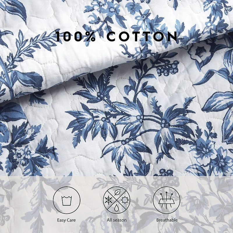 Laura Ashley Bedford Floral Reversible Quilt Set