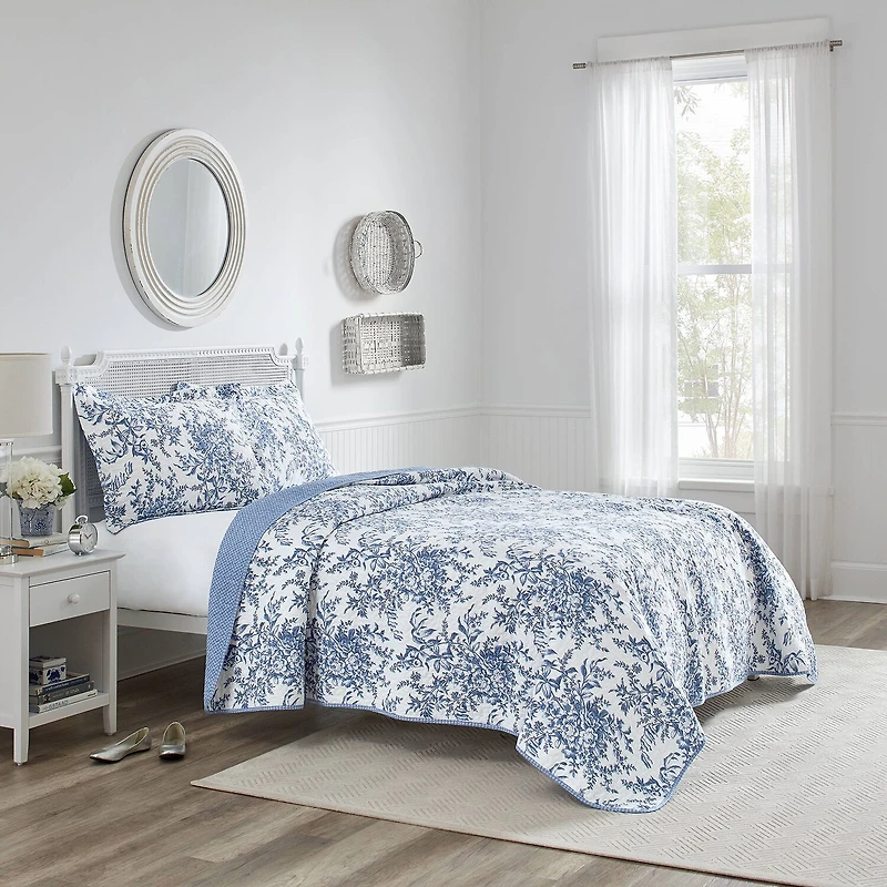 Laura Ashley Bedford Floral Reversible Quilt Set