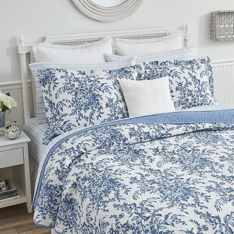 Laura Ashley Bedford Floral Reversible Quilt Set