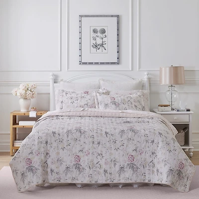 Laura Ashley Breezy Floral Reversible Quilt Set