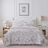 Laura Ashley Breezy Floral Reversible Quilt Set