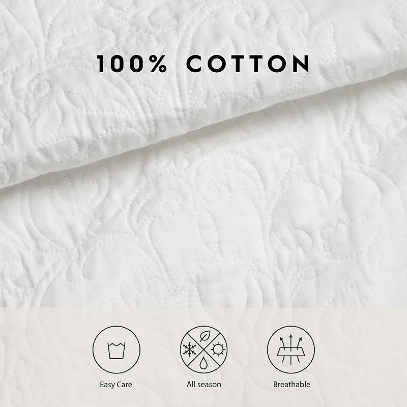 Laura Ashley Heirloom Floral Reversible Quilt Set