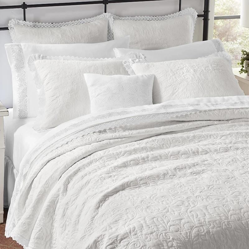 Laura Ashley Heirloom Floral Reversible Quilt Set