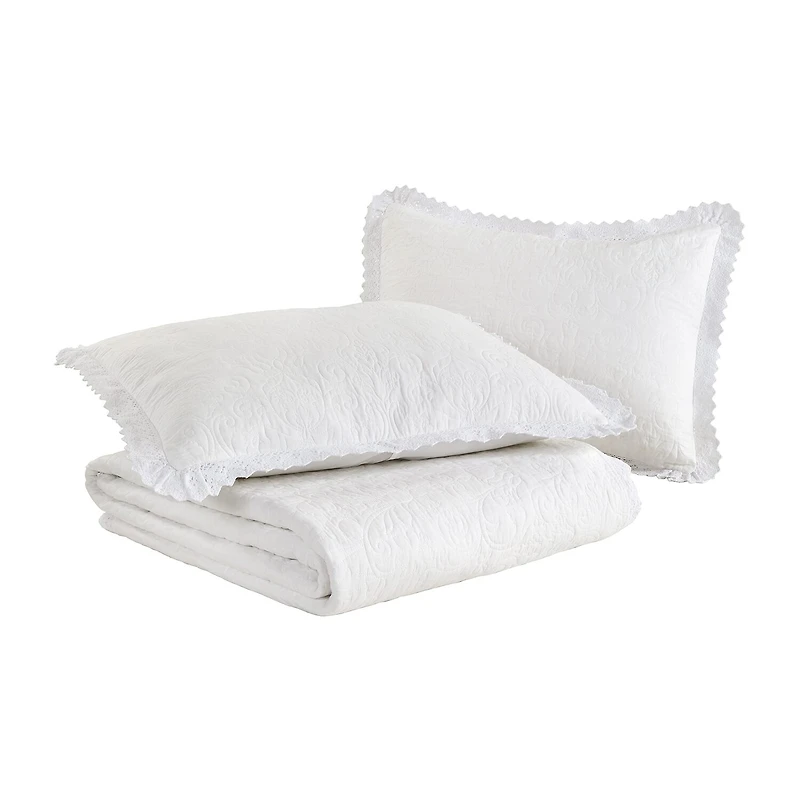 Laura Ashley Heirloom Floral Reversible Quilt Set