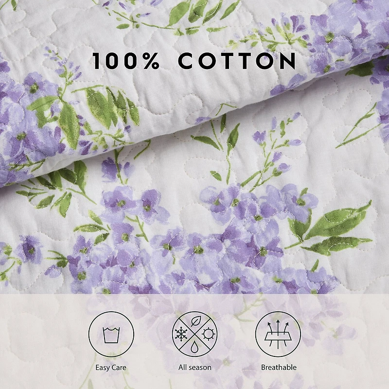 Laura Ashley Keighley Floral Reversible Quilt Set