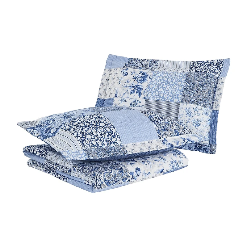 Laura Ashley Paisley Floral Reversible Quilt Set