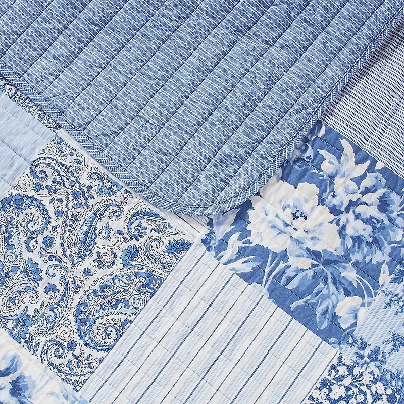 Laura Ashley Paisley Floral Reversible Quilt Set
