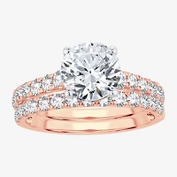 (H-I / SI1-SI2) Signature By Modern Bride Womens 3 CT. T.W. Lab Grown White Diamond 14K Gold Round Bridal Set