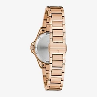 Bulova Marine Star Womens Diamond Accent Rose Goldtone Stainless Steel Bracelet Watch 98r295