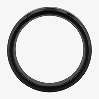 Mens Diamond Accent Natural Blue Stainless Steel Wedding Band
