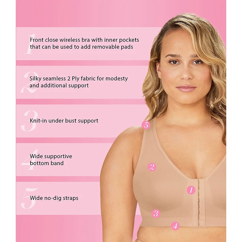 Exquisite Form FULLY® Seamless Wireless Full Coverage Bra with Front Closure -5101000