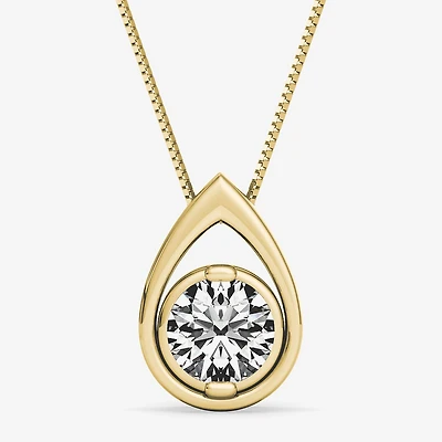 Sirena Womens 1/10 CT. T.W. Natural Diamond 14K Gold Pendant Necklace