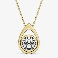 Sirena Womens 1/10 CT. T.W. Natural Diamond 14K Gold Pendant Necklace