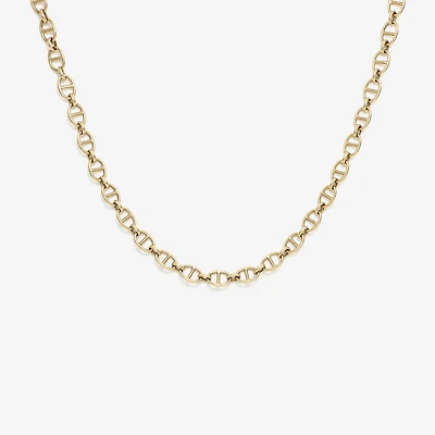 Made in Italy Womens 14K Gold 18 Inch Link Chain Necklace