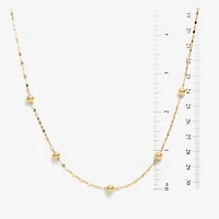 Made in Italy Womens 14K Gold 18 Inch Bead Chain Necklace