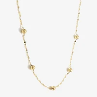 Made in Italy Womens 14K Gold 18 Inch Bead Chain Necklace