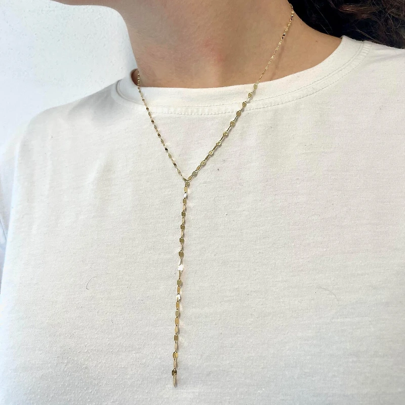 Made in Italy Womens 14K Gold 18 Inch Y Necklace