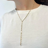 Made in Italy Womens 14K Gold 18 Inch Y Necklace