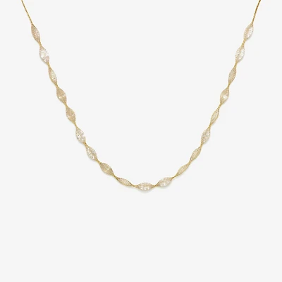 Made in Italy Womens 10K Gold 18 Inch Mesh Chain Necklace