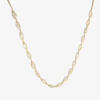 Made in Italy Womens 10K Gold 18 Inch Mesh Chain Necklace
